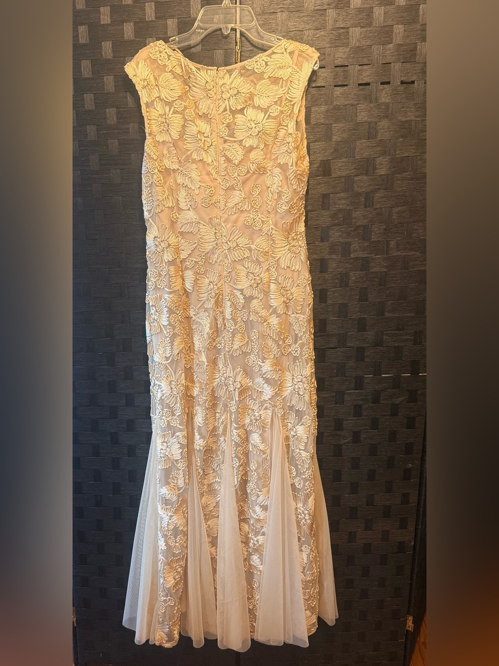 Alex Evenings Champagne Floral Lace Maxi Gown - Picture 2 of 4
